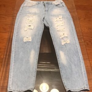 Distressed jeans